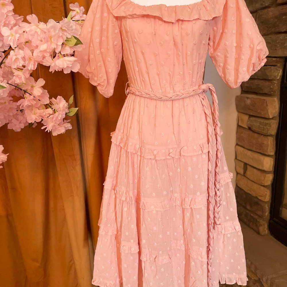 Chelsea & Violet Elegant Pink Ruffle Dress